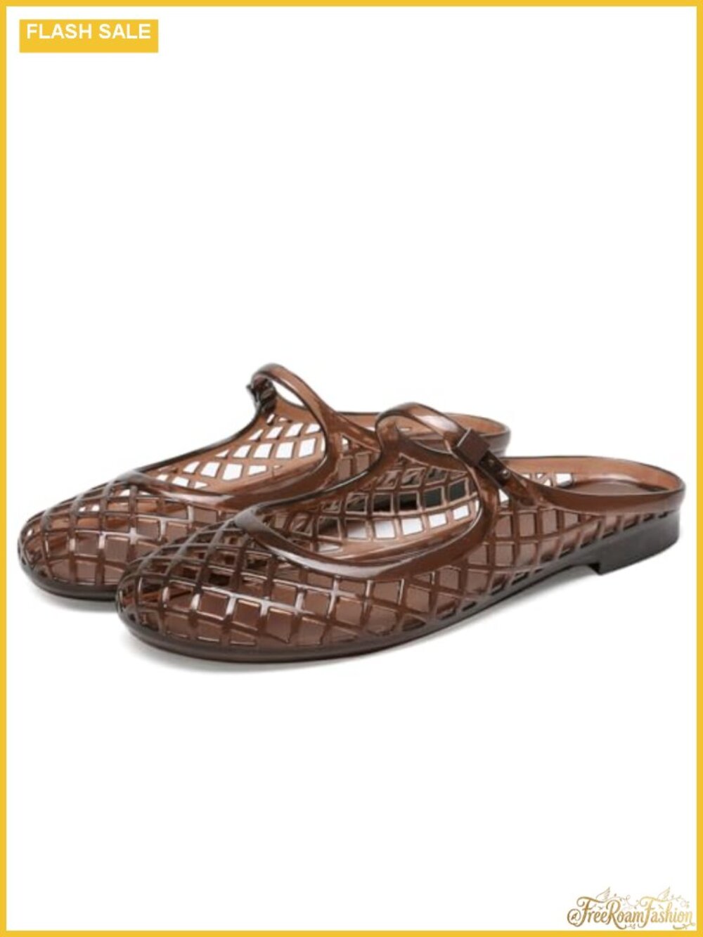 Clear Jelly Slide Sandals Slip On Closed Round Toe Flats